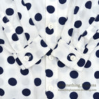 1990's~ ESPRIT SPORTS NAVY DOTS RAYON SHIRT...M