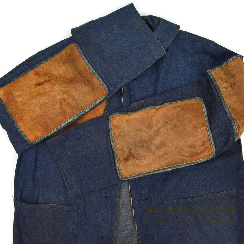 1940's U.S.NAVY WW2 SHAWL COLLAR DENIM JACKET SHOOTING CUSTOMIZED ... 42