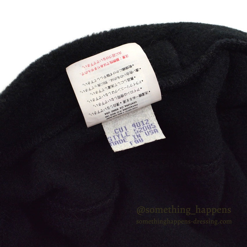 1990's PATAGONIA BLACK FLEECE BERET HAT MINT ... M