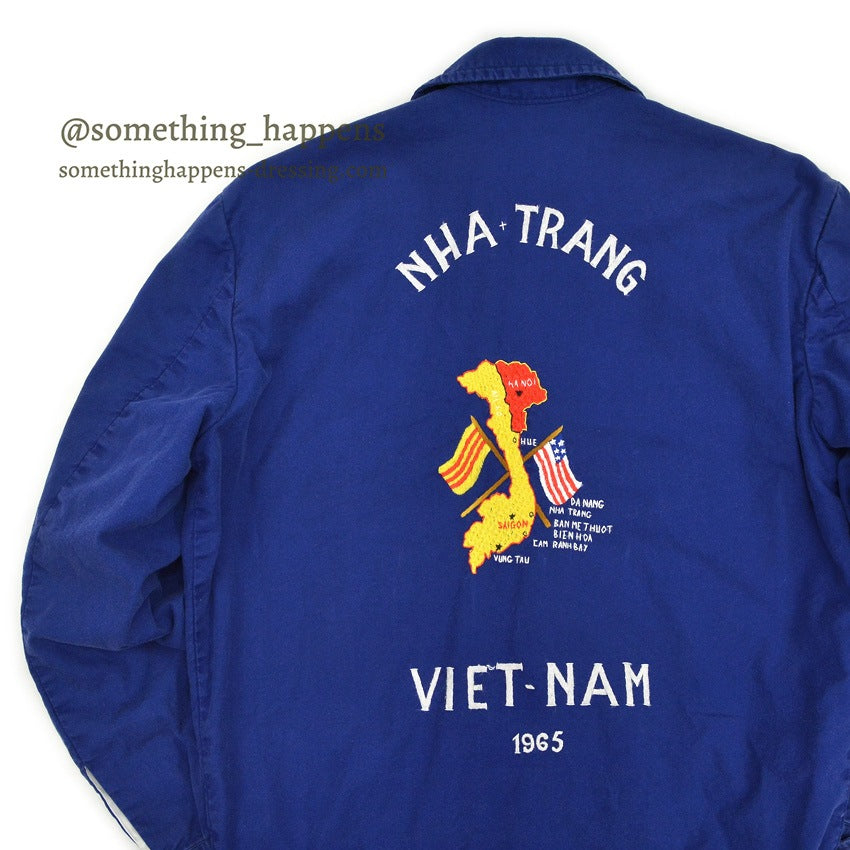 1960s Vietnam Souvenir Jacket (Vietnamese style) 1965. Blue...