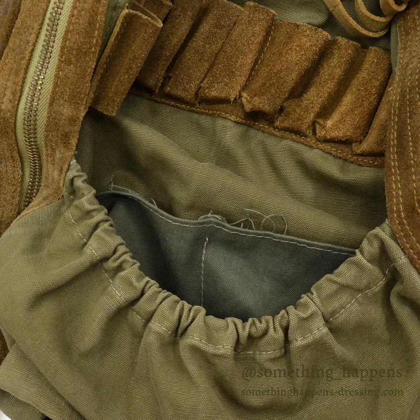 ~1970's SAFARI HUNTING CANVAS & LEATHER VEST MADE IN SPAIN...