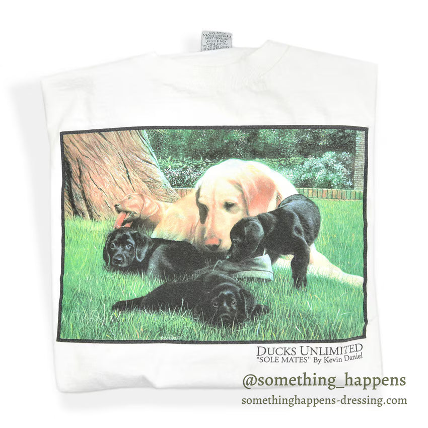 1990's MARATHON DUCKS UNLIMITED DOG PRINT T-SHIRT ... L