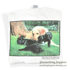 1990's MARATHON DUCKS UNLIMITED DOG PRINT T-SHIRT ... L