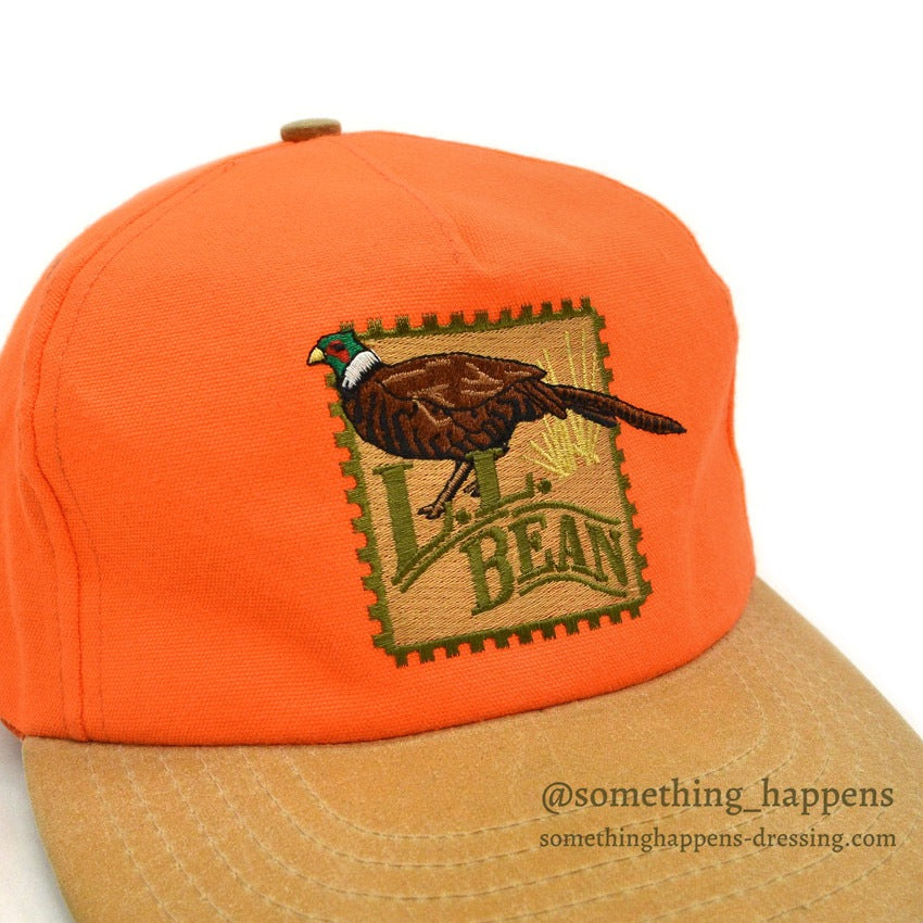 1990's LLBEAN HUNTER ORANGE COTTON CAP...