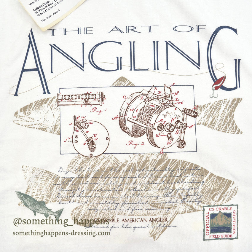 1990's DEADSTOCK CS THE ART OF ANGLING PRINT T-SHIRT ... L