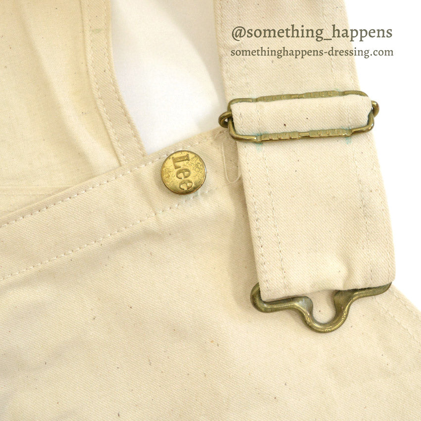 1970s Lee Off-White Overalls, No Wash, Mint... W39/L33