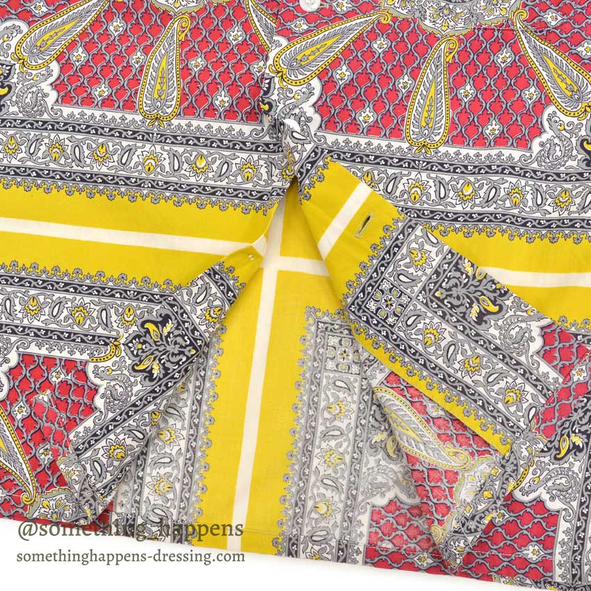 〜1960's LAGUNA ORIENTAL PATTERN S/S BOX SHIRT ... M