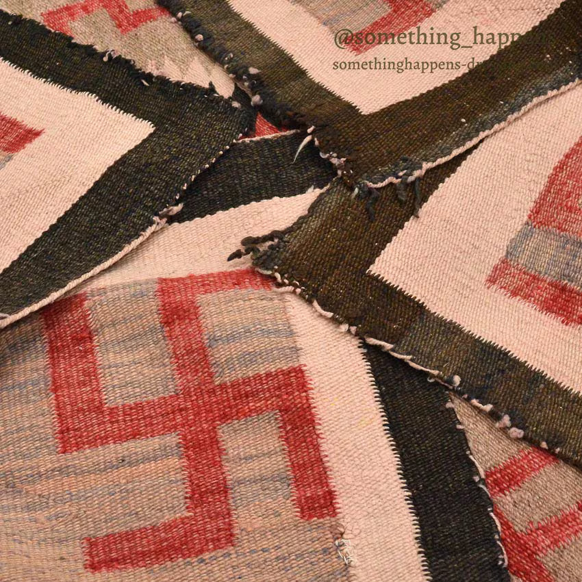 c.1930's NAVAJO RUG WHIRLING LOGS SWASTIKA... 155cm/110cm