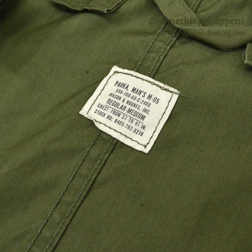 1960s US ARMY PARKA, MEN'S, M-65, Aluminum Zipper & USED LINER... M