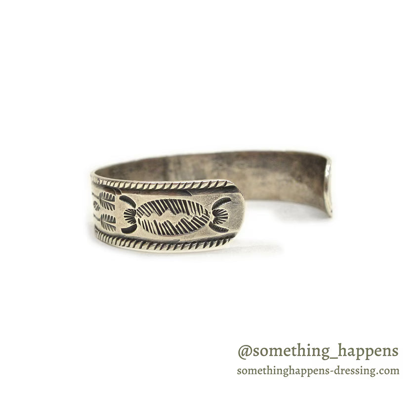 c.1930's NAVAJO FRED HARVEY ERA SWASTIKA SILVER BANGLE...