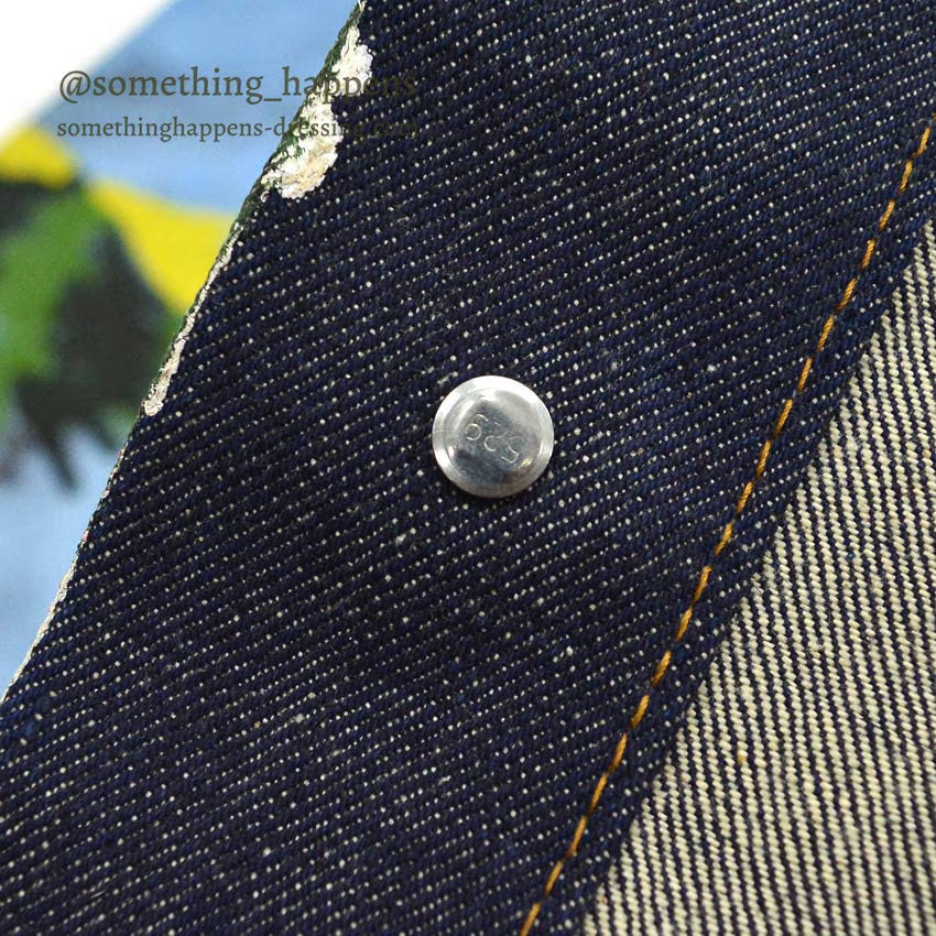 1970's Levi's FOLK ART PAINT 70505 small-e DENIM JACKET NON WASH ... 44