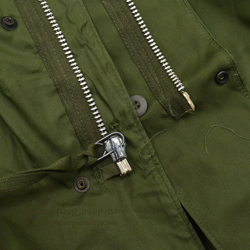 1960s Deadstock US Army Parka, Men's, M-65, Aluminum Zipper... Medium