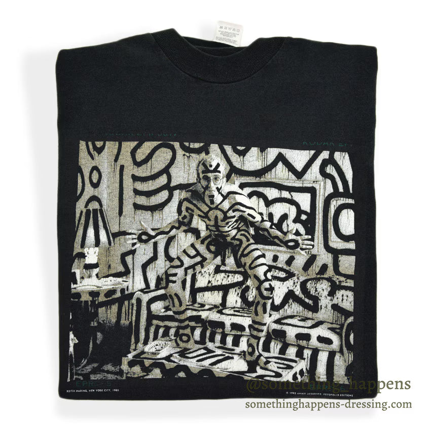 1990's FRUIT OF THE LOOM KEITH HARING ANNIE LEIBOVITZ FOTOFOLIO T-SHIRT ... L