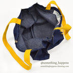 1990's LIZ LAUTER SUN FLOWER DENIM TOTE BAG ...