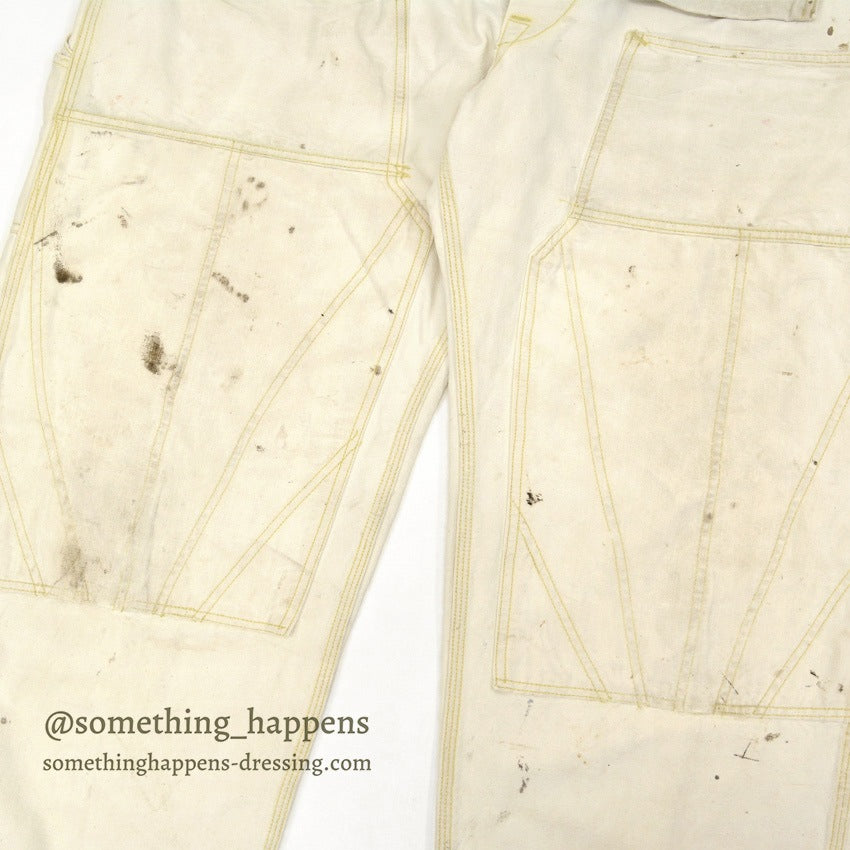 1950s Lee off-white double knee and apron overalls... W39/L28