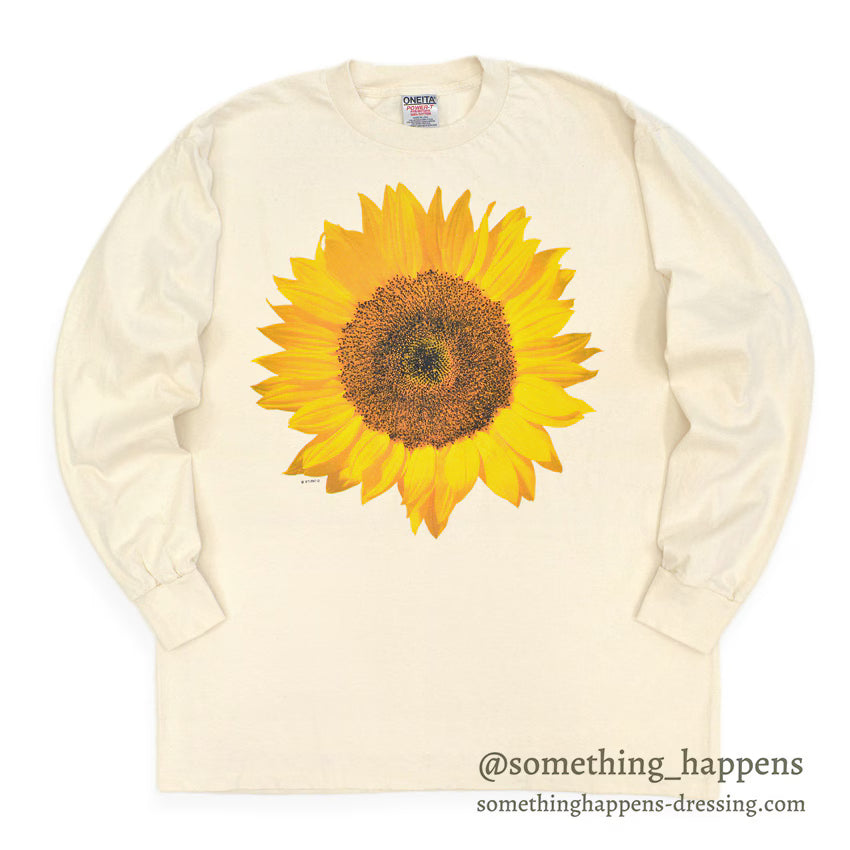 1990s DEADSTOCK ONEITA Sunflower Long-Sleeve T-Shirt ... XL