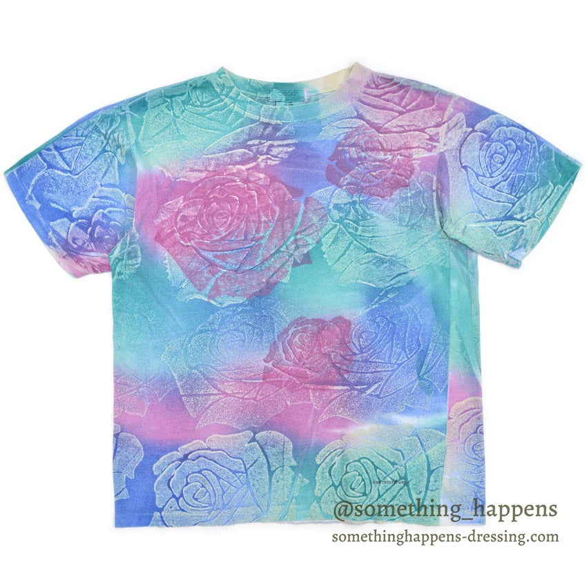 1990's CHEROKEE ALL OVER FLORAL ART PRINT T-SHIRT...M