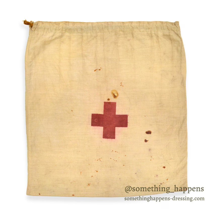 1910's~ WW1 ERA AMERICAN RED CROSS COTTON DITTY BAG...