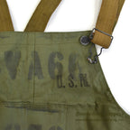 1940's USNAVY WW2 RAIN BIB OVERALL STENCIL... MEDIUM