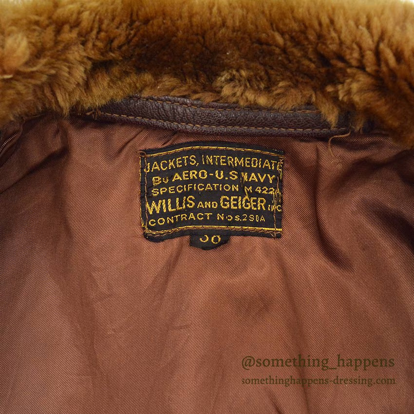 1940's U.S.NAVY M-422A FLIGHT JACKET WILLIS AND GEIGER INC. ... 38
