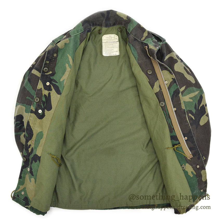 1980's M-65 WOODLAND TWILL CAMO JACKET... SMALL