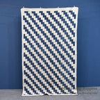 ANTIQUE LIGHTNING STREAK ZIG ZAG INDIGO STAR CALICO PATCHWORK QUILT... 195cm/120cm