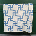 ANTIQUE WHIRLING LOGS, SWASTIKA PATCHWORK QUILT... 206cm/164cm