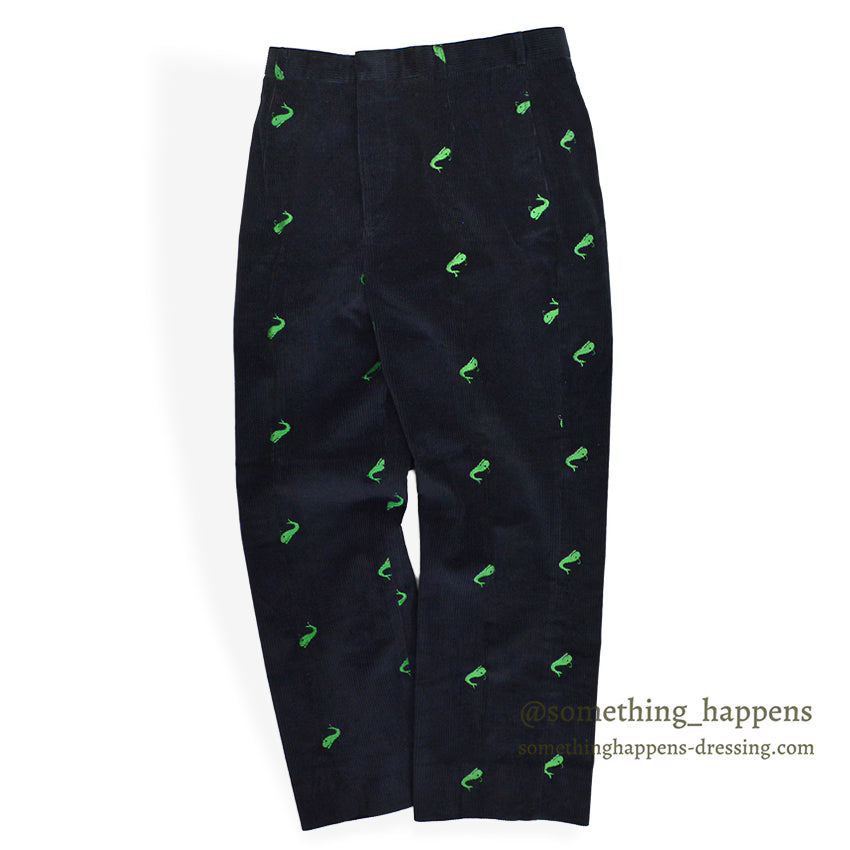 ~1970's DEADSTOCK HICKEY'S WHALE EMBROIDERY CORDUROY PANTS ... W32/L28