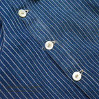 ~1920's ANTIQUE INDIGO STRIPE CALICO KIDS BLOUSE...