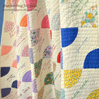 1936 to '1938 SIGNATURES EMBROIDERY FRIENDSHIP PATCHWORK QUILT... 181cm/163cm