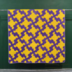 DRUNKARD'S PATH PURPLE & YELLOW PATCHWORK QUILT... 208cm/146cm