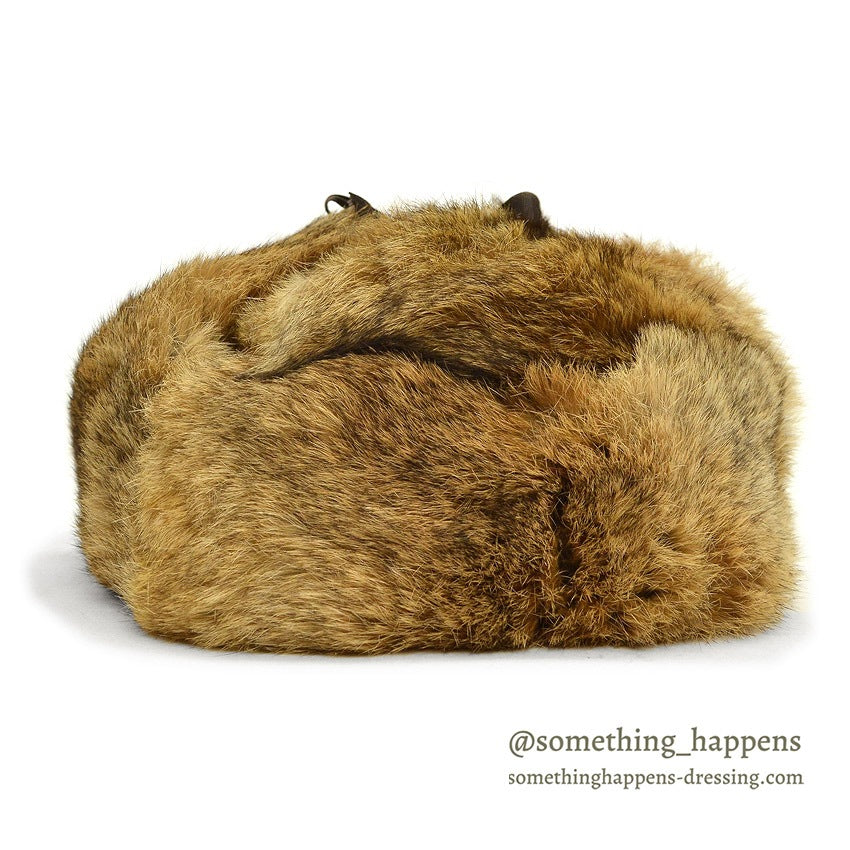 ~1980's DEADSTOCK LLBEAN NORTH KING NATURAL RABBIT FUR HAT...XL
