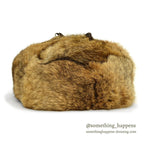 ~1980's DEADSTOCK LLBEAN NORTH KING NATURAL RABBIT FUR HAT...XL