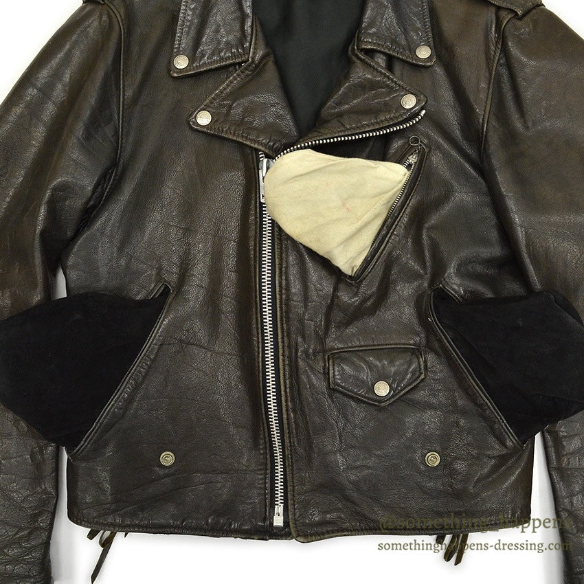 1980's SCHOTT 125 DOUBLE RIDERS JACKET BACK PAINT... 40