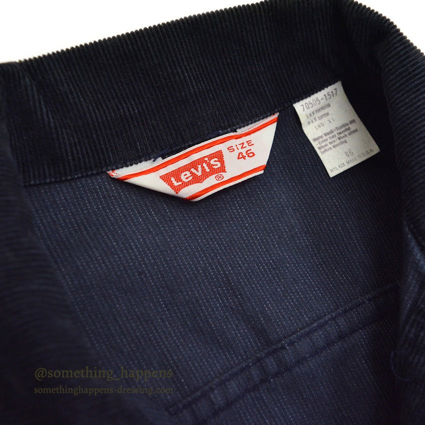 1970's Levi's 70505-1517 CORDUROY JACKET DARK NAVY... 46