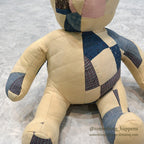ANTIQUE CALICO PATCHWORK QUILTED TEDDY BEAR...