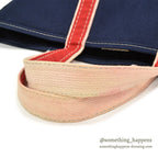 1980's LLBEAN DELUXE BOAT AND TOTE NAVY & RED... LARGE