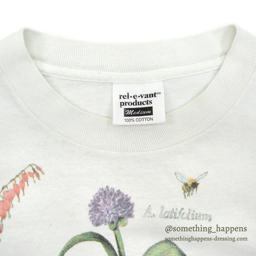 1990's REL-E-VANT PRODUCTS BOTANICAL ART PRINT T-SHIRT ... M