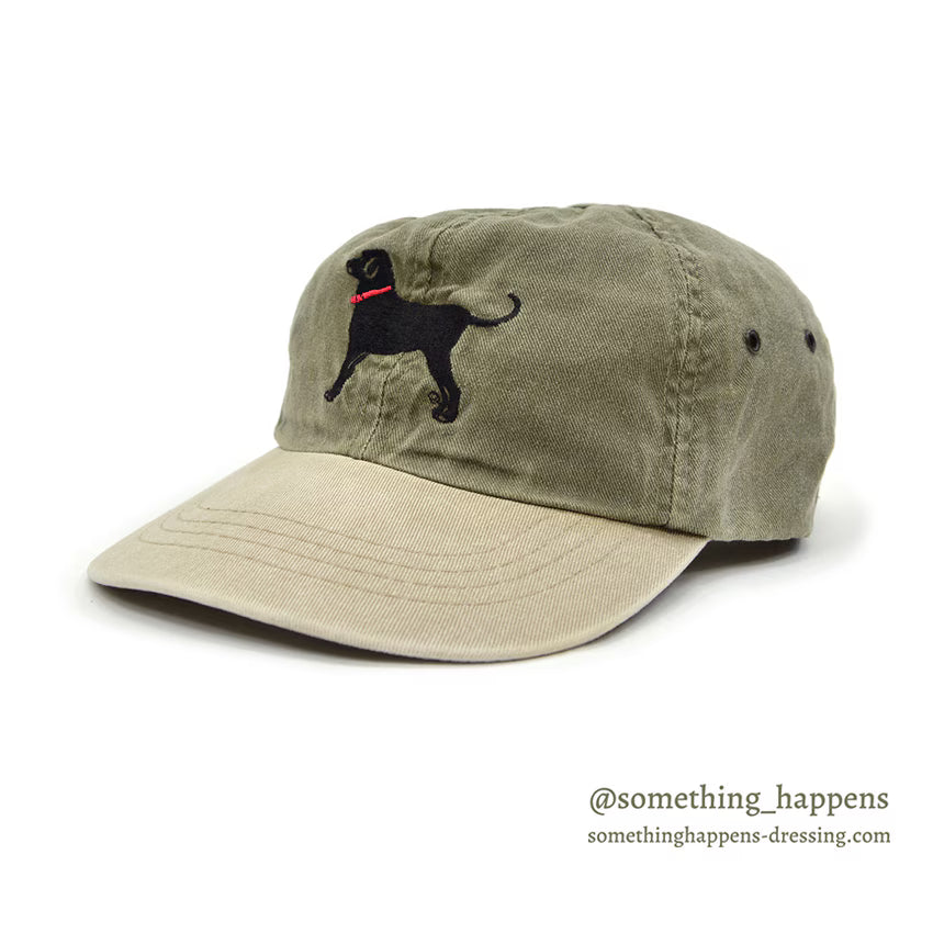 1990's BLACK DOG BRAND DOG EMBROIDERY TWO TONE CAP...