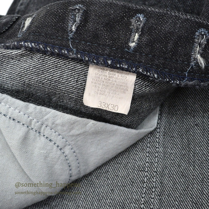 1980's Lee 200 BLACK DENIM PANTS...W33/L30