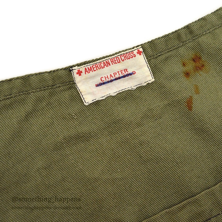 1940's AMERICAN RED CROSS WW2 COTTON TWILL APRON DITTY BAG...