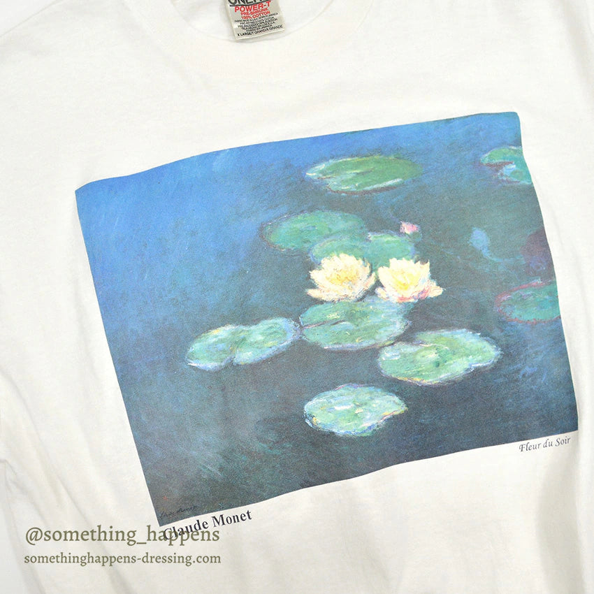 1990s ONEITA Claude Monet Water Lilies ART PRINT T-SHIRT ... XL