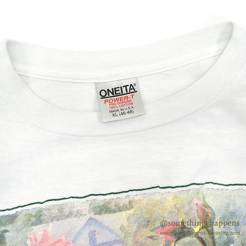1990's ONEITA JUDY BUSWELL FLOWER ART PRINT T-SHIRT ... XL
