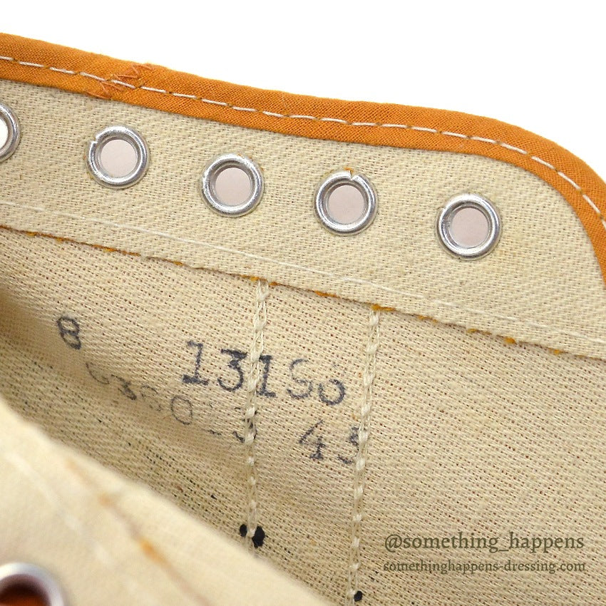 1970's DEADSTOCK UNKNOWN ORANGE/BLACK CANVAS SHOES...8