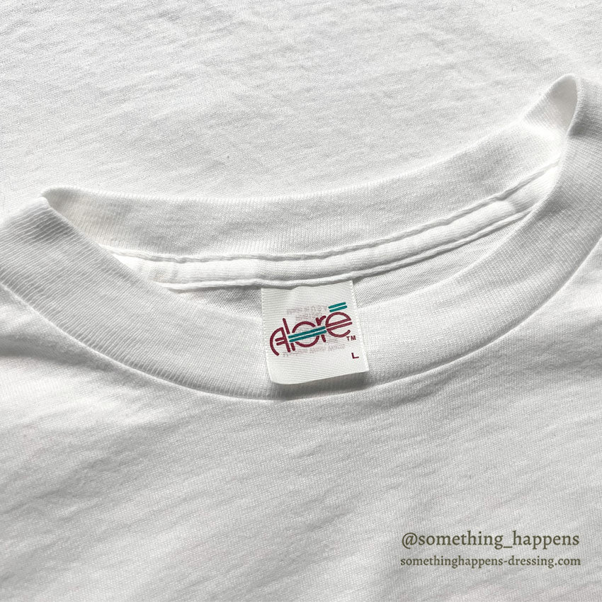 1990's ALORE WHITE BLANK T-SHIRT ONLY ONE WASH...L