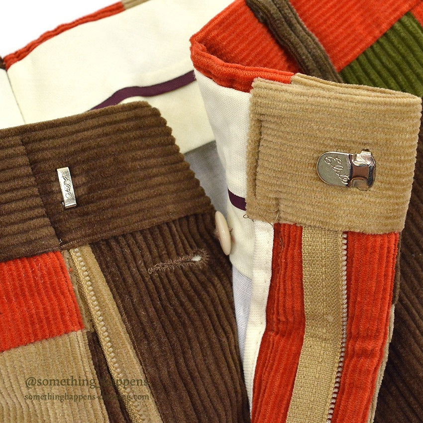 1980's J.McLAUGHLIN PATCHWORK CORDUROY PANTS... W36