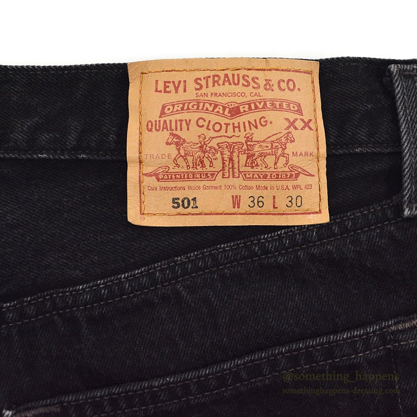 1990's Levi's 501 BLACK DENIM PANTS... W36 L30