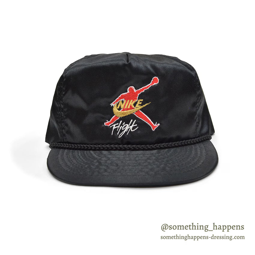 1990's BOOTLEG NIKE AIR JORDAN FLIGHT NYLON CAP BLACK...
