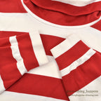 1990's LAND'S END COTTON TURTLE NECK L/S SHIRT RED/WHITE STRIPE ... XL