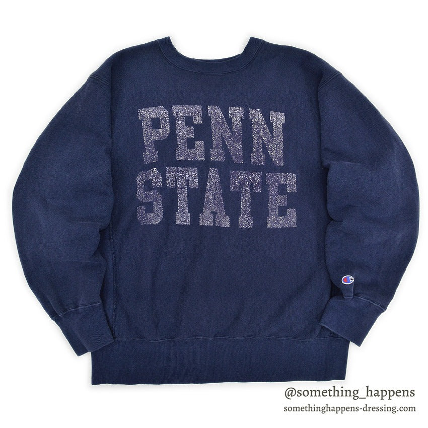 1980's CHAMPION PENN STATE REVERSE WEAVE SWEAT SHIRT NAVY...X-LARGE
